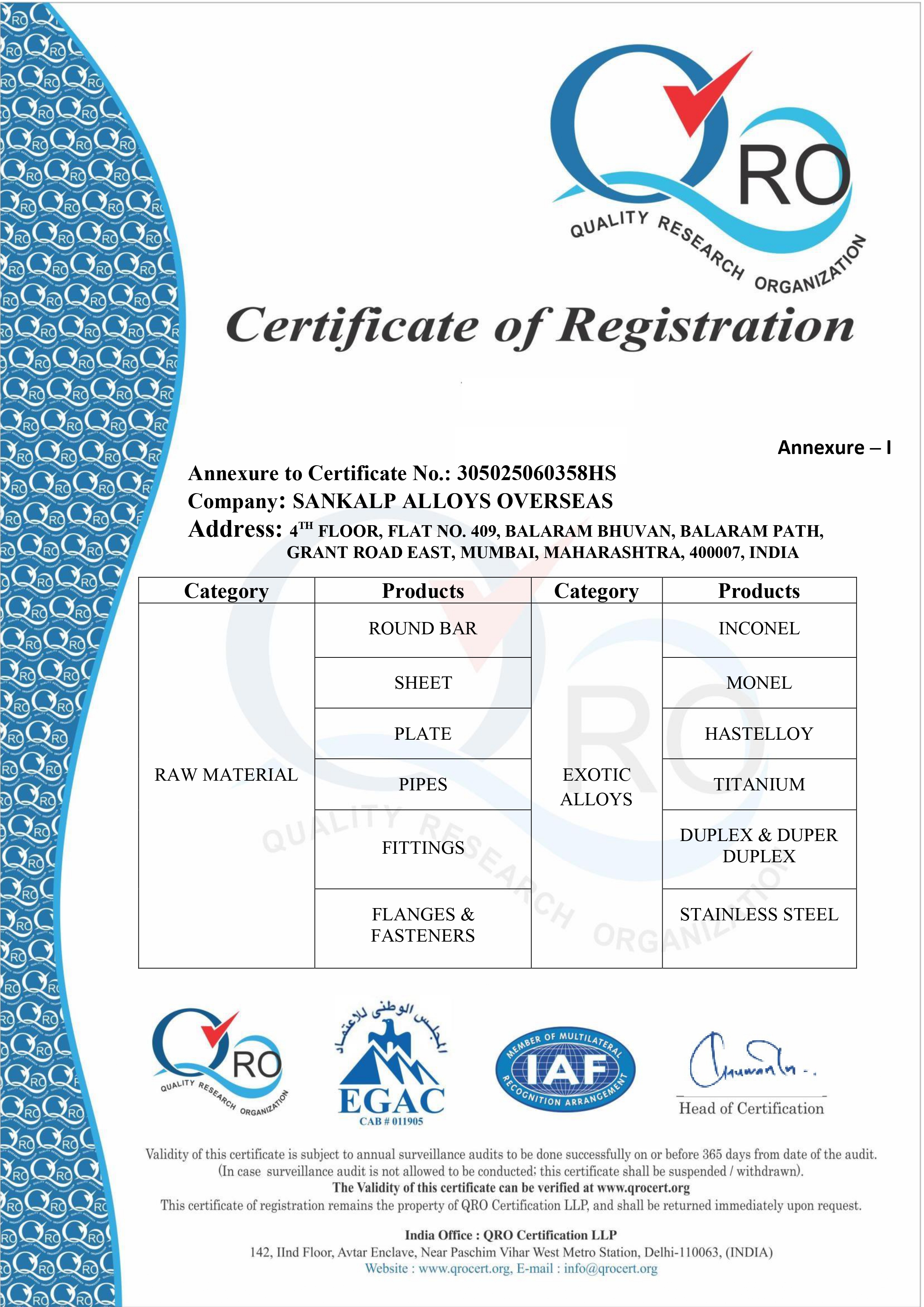 ISO 45001 Certificate Page 2